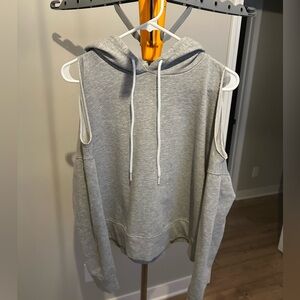 Cold shoulder gray hoodie
